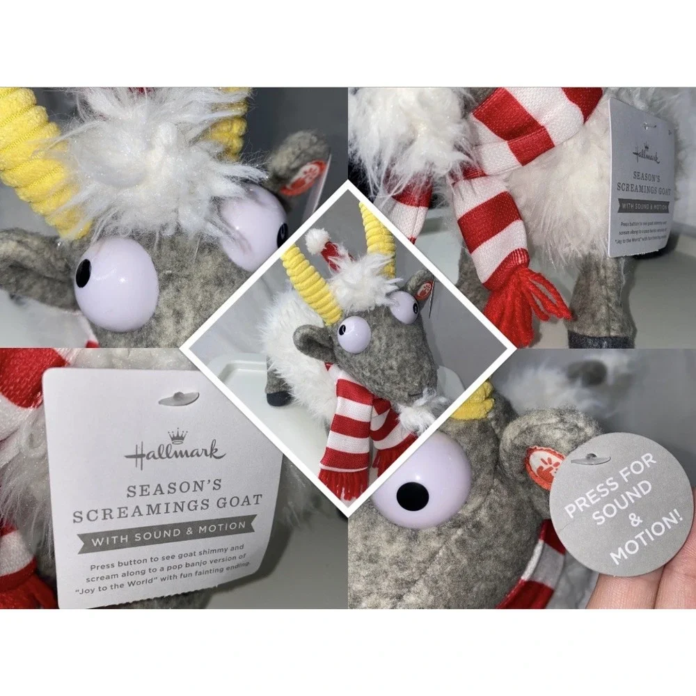 Hallmark Seasons Screamings Fainting Goat Plush Christmas Music Sound Motion New